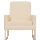 Silla mecedora de tela crema