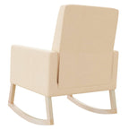 Silla mecedora de tela crema