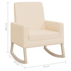 Silla mecedora de tela crema