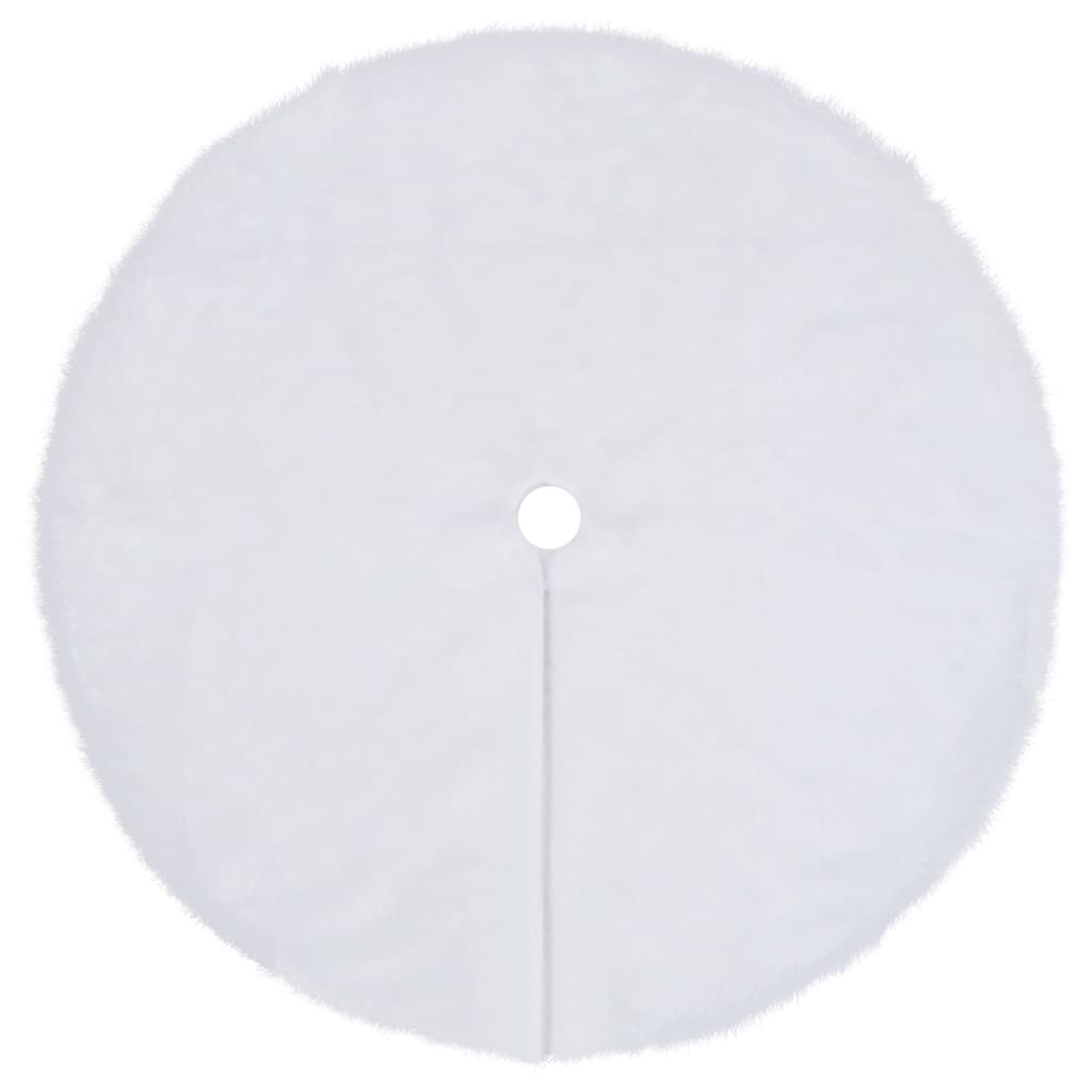 Falda para árbol de Navidad blanca de 122 cm de piel sintética