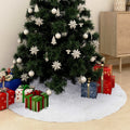 Falda para árbol de Navidad blanca de 122 cm de piel sintética