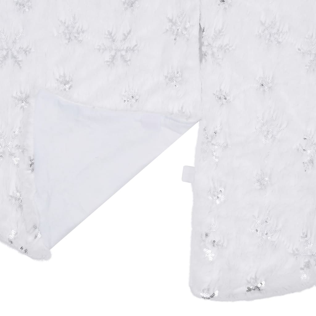 Falda de árbol de Navidad de lujo blanca de 122 cm de piel sintética