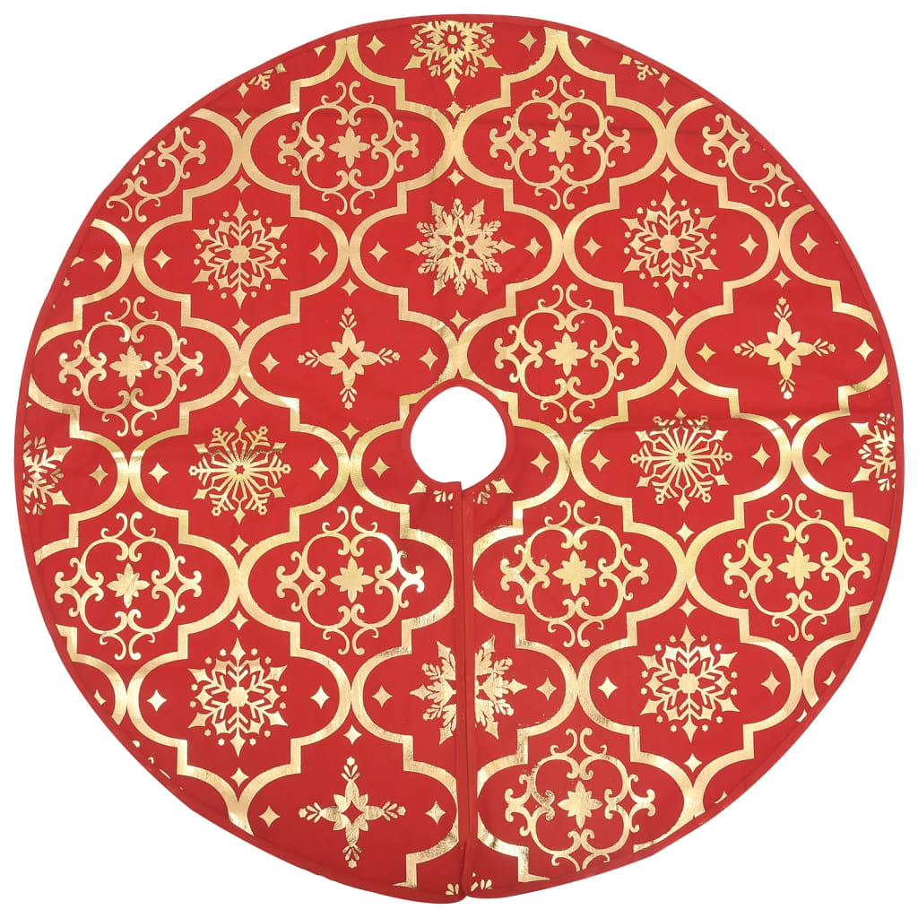 Falda de árbol de Navidad de lujo con calcetín de tela roja de 122 cm de