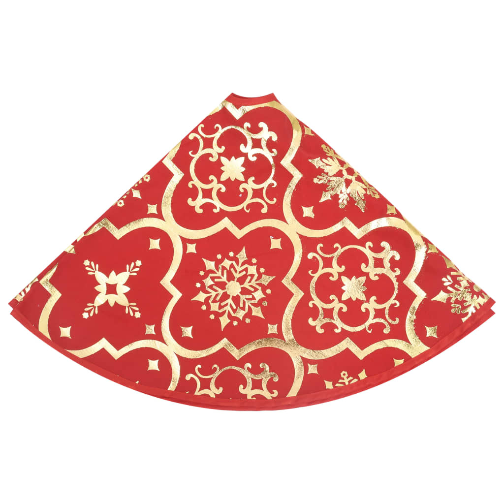 Falda de árbol de Navidad de lujo con calcetín de tela roja de 122 cm de