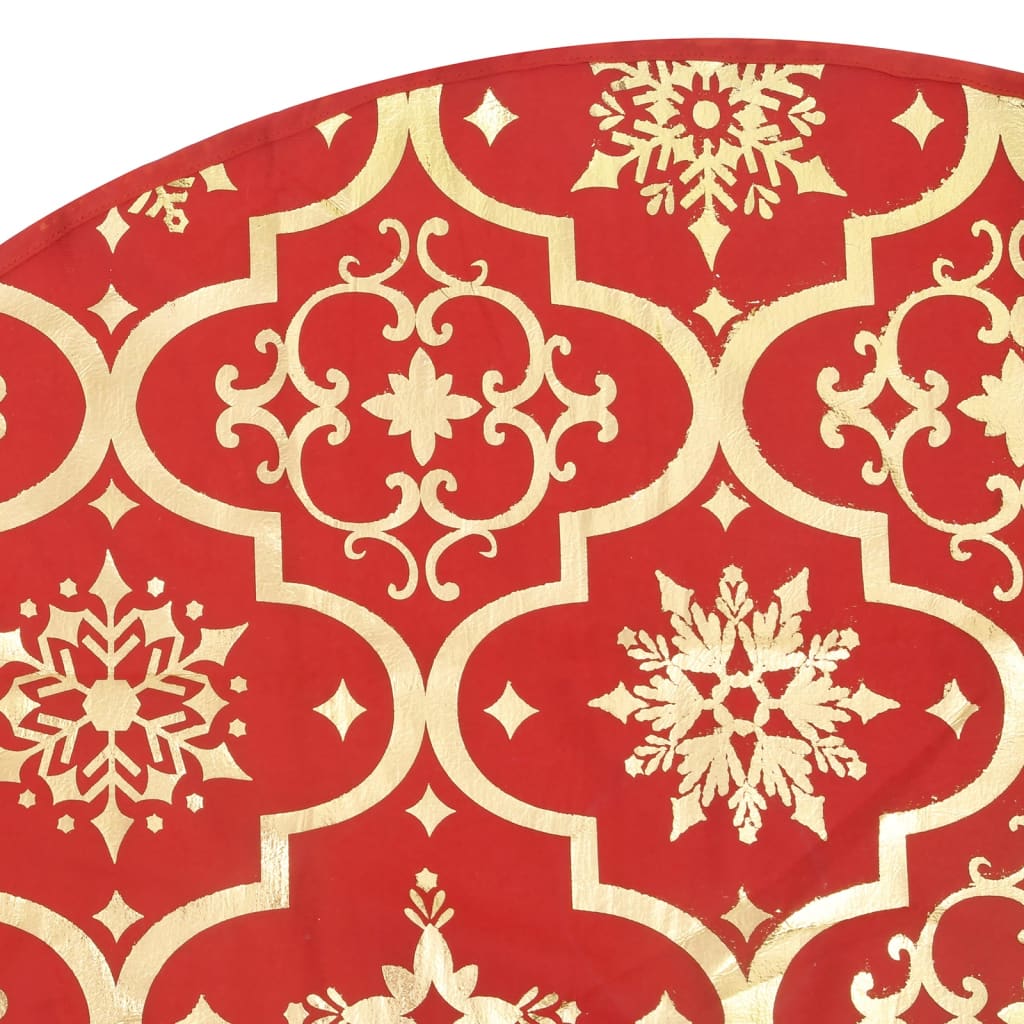 Falda de árbol de Navidad de lujo con calcetín de tela roja de 122 cm de