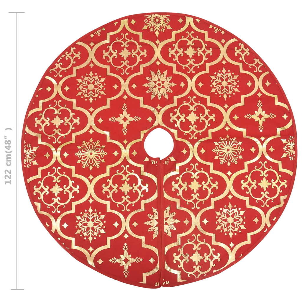Falda de árbol de Navidad de lujo con calcetín de tela roja de 122 cm de
