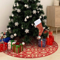 Falda de árbol de Navidad de lujo con calcetín de tela roja de 122 cm de
