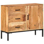 Aparador de madera maciza de acacia 88x30x73 cm