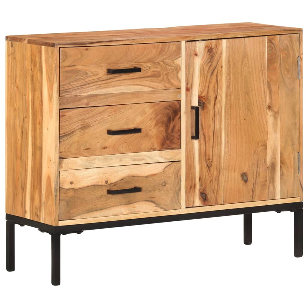 Aparador de madera maciza de acacia 88x30x73 cm