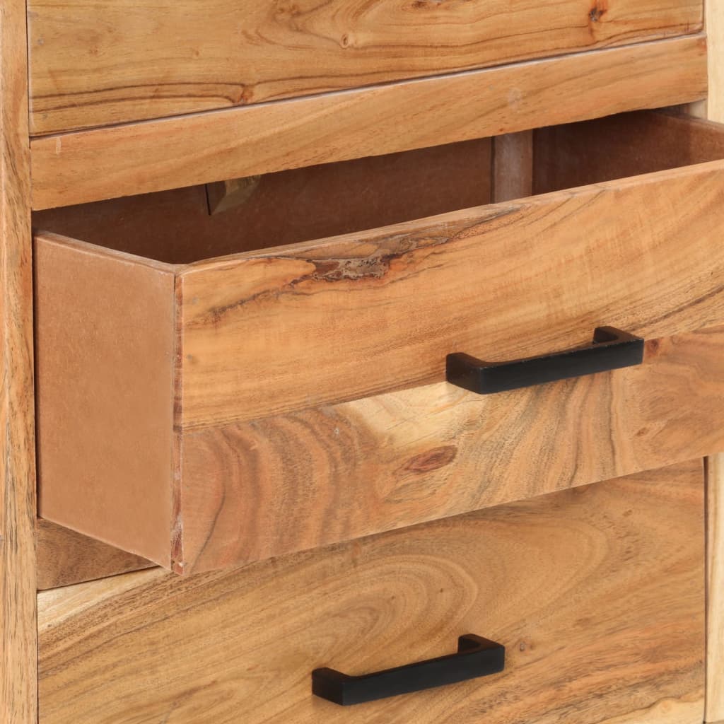 Aparador de madera maciza de acacia 88x30x73 cm