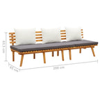 Sofá de jardín madera de acacia maciza 200x65 cm