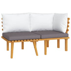 Set muebles de jardín 2 pzas con cojines madera maciza acacia