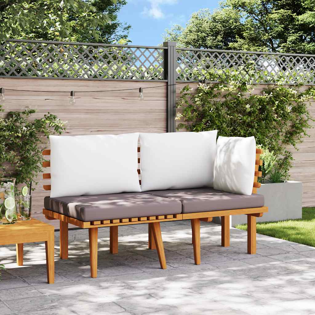 Set muebles de jardín 2 pzas con cojines madera maciza acacia