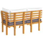 Set muebles de jardín 2 pzas con cojines madera maciza acacia