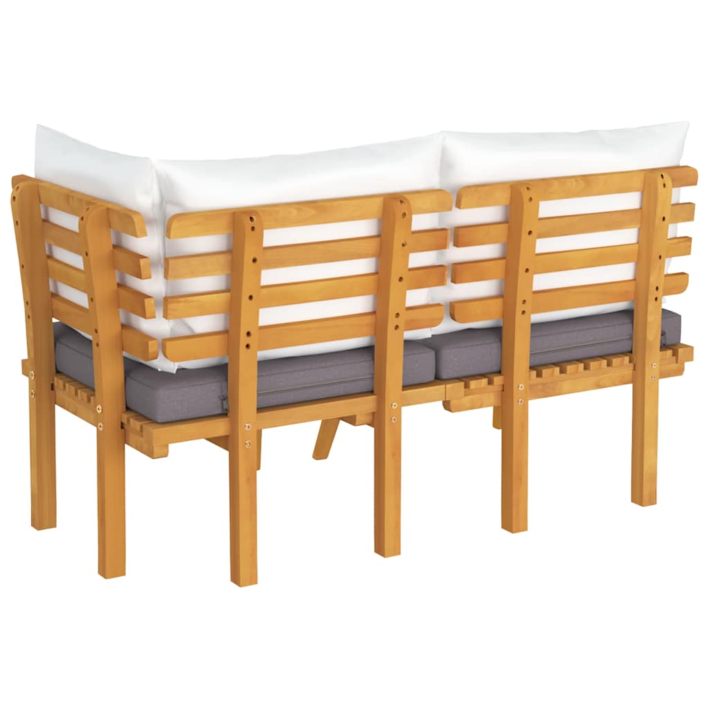 Set muebles de jardín 2 pzas con cojines madera maciza acacia