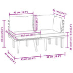 Set muebles de jardín 2 pzas con cojines madera maciza acacia