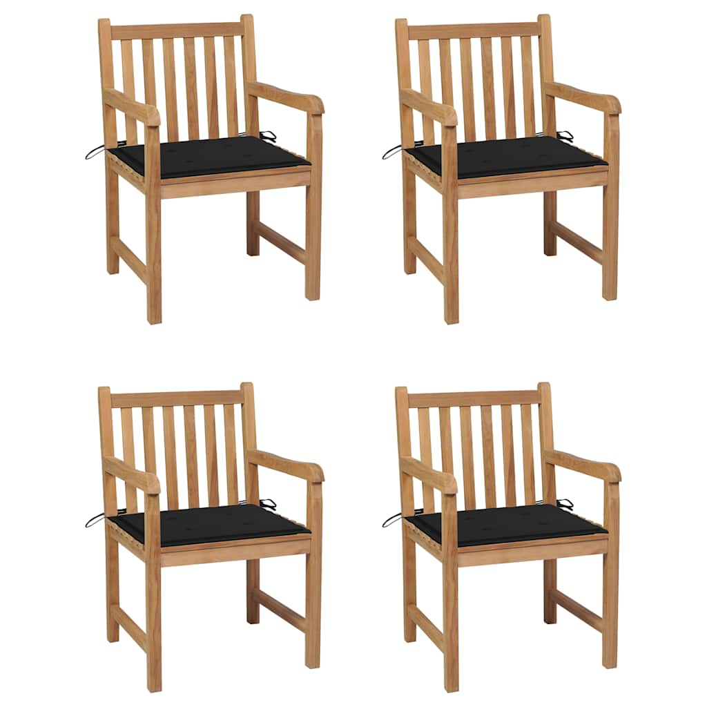 Sillas de jardín 2 uds cojines madera de teca gris antracita