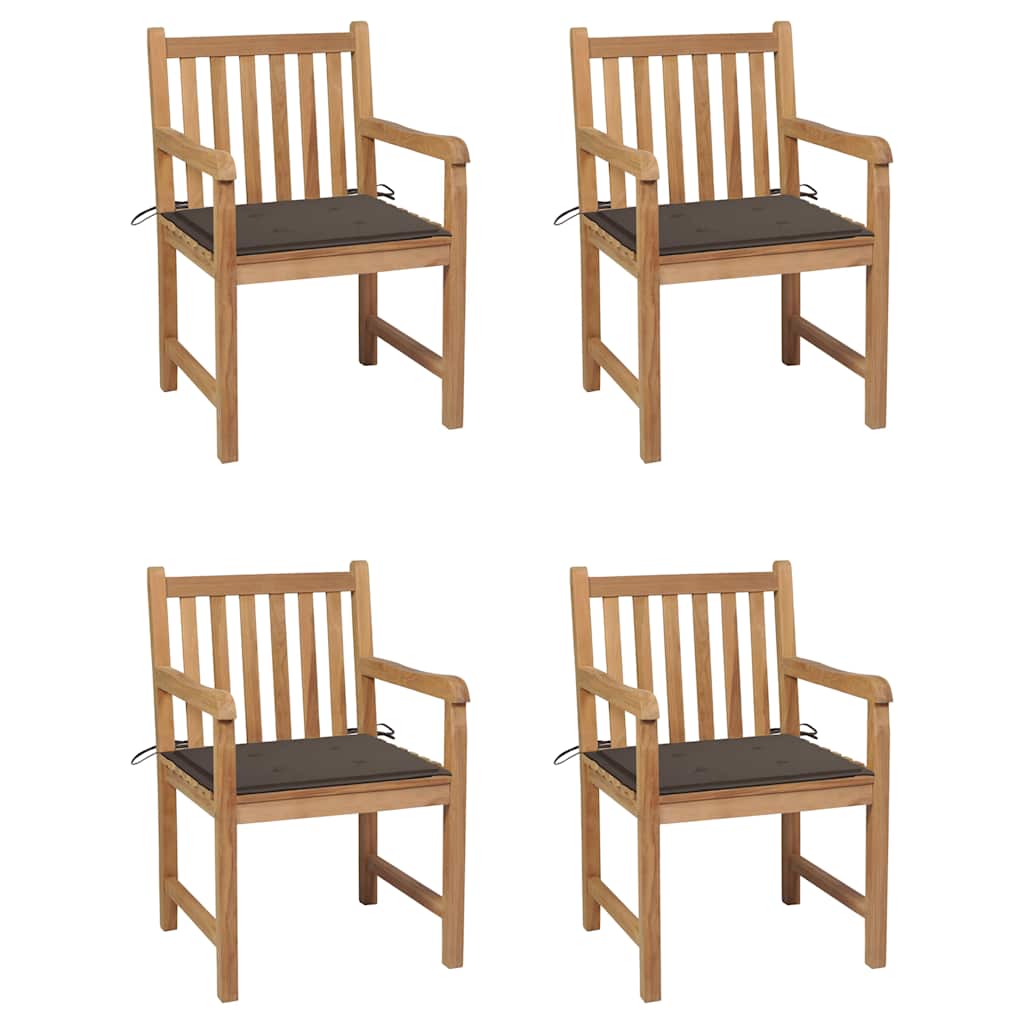 Sillas de jardín 2 uds cojines madera de teca gris antracita
