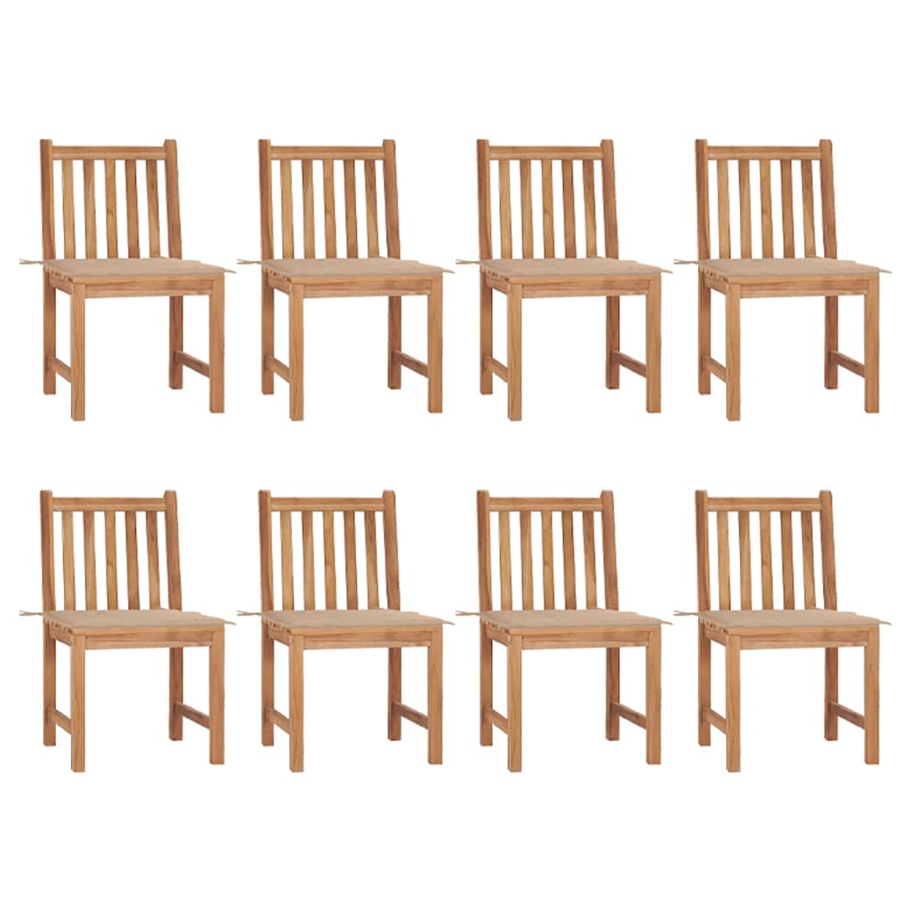 Garden chairs 8 units solid teak wood