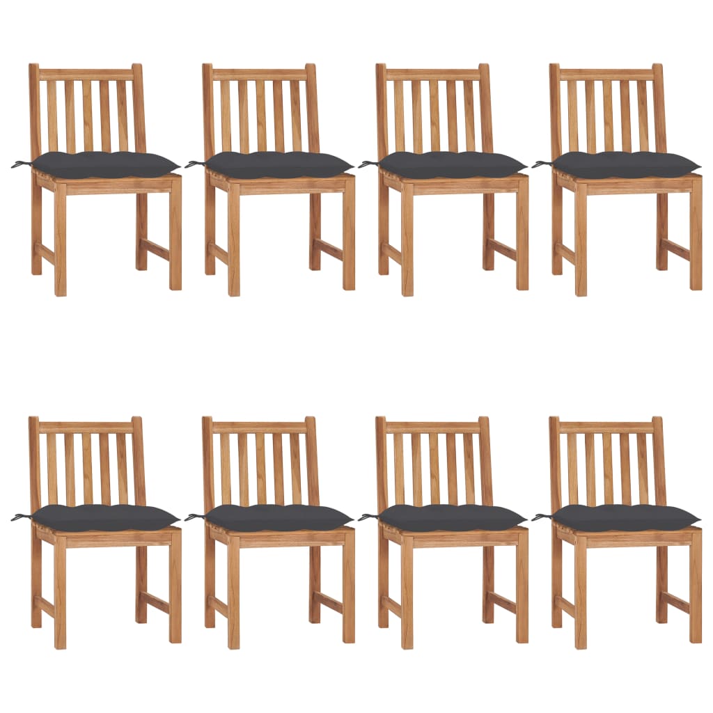 Garden chairs 8 units solid teak wood
