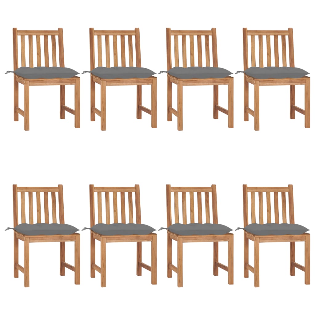 Garden chairs 8 units solid teak wood