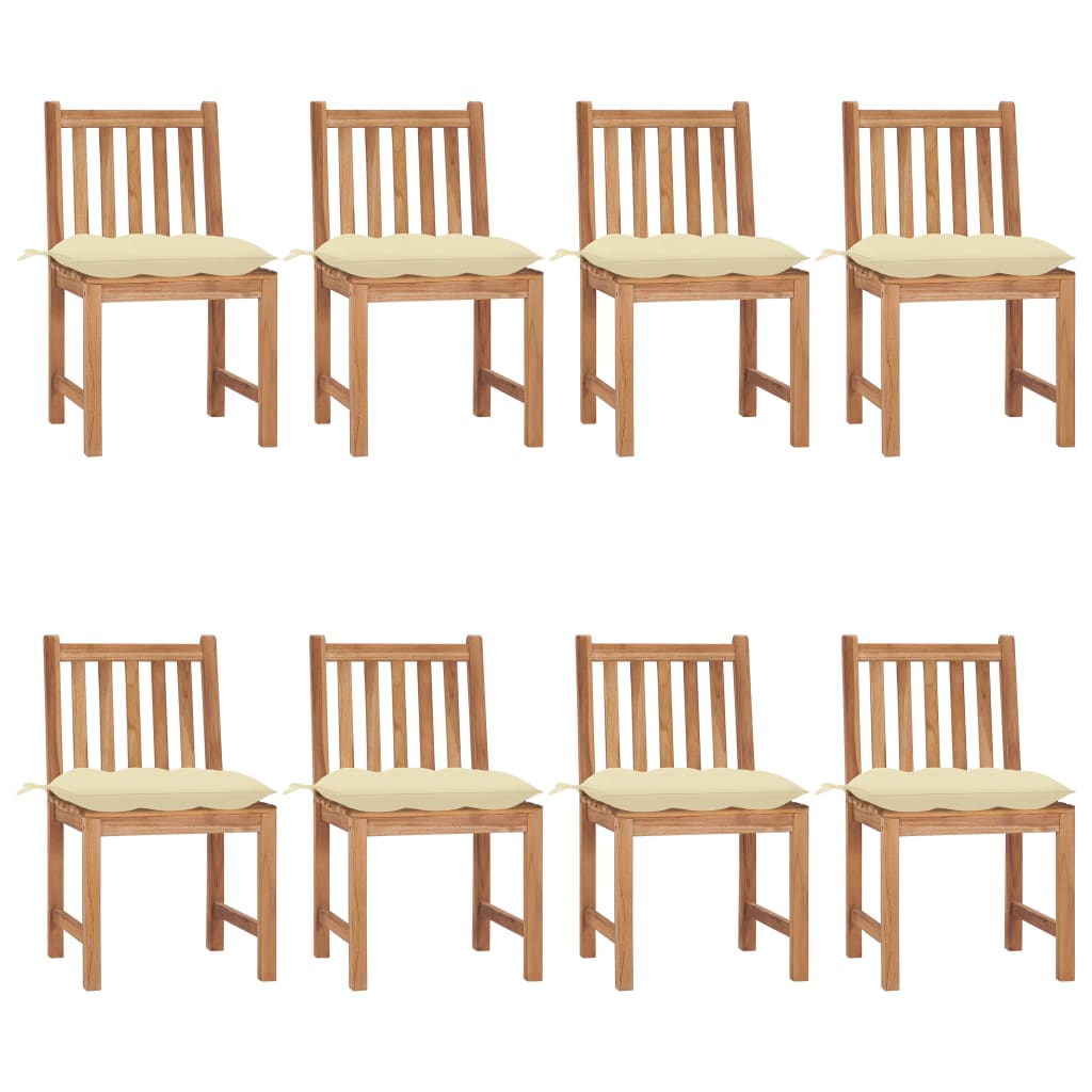 Garden chairs 8 units solid teak wood