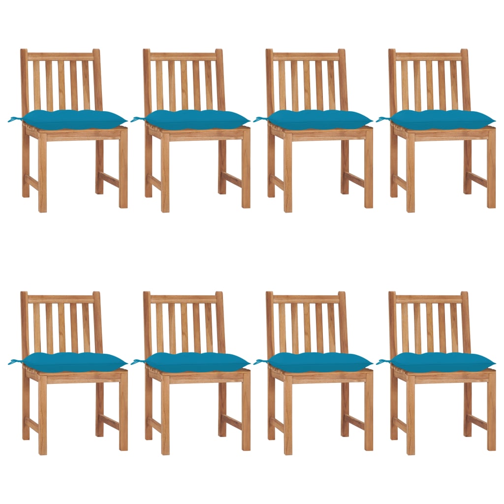 Garden chairs 8 units solid teak wood