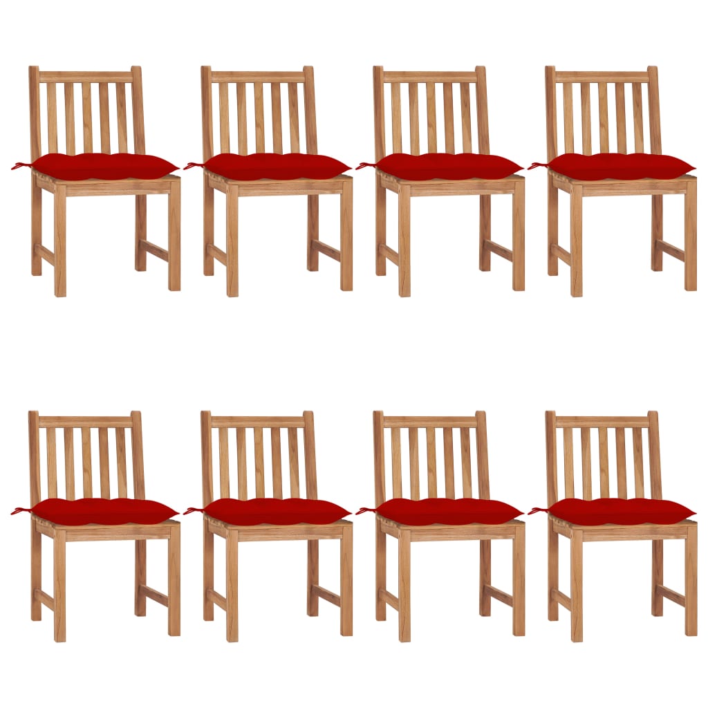 Garden chairs 8 units solid teak wood