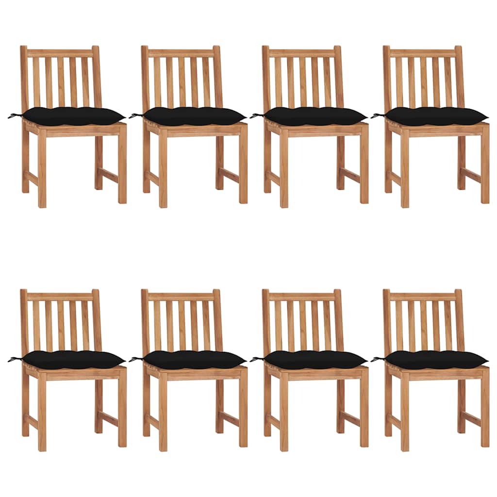 Garden chairs 8 units solid teak wood