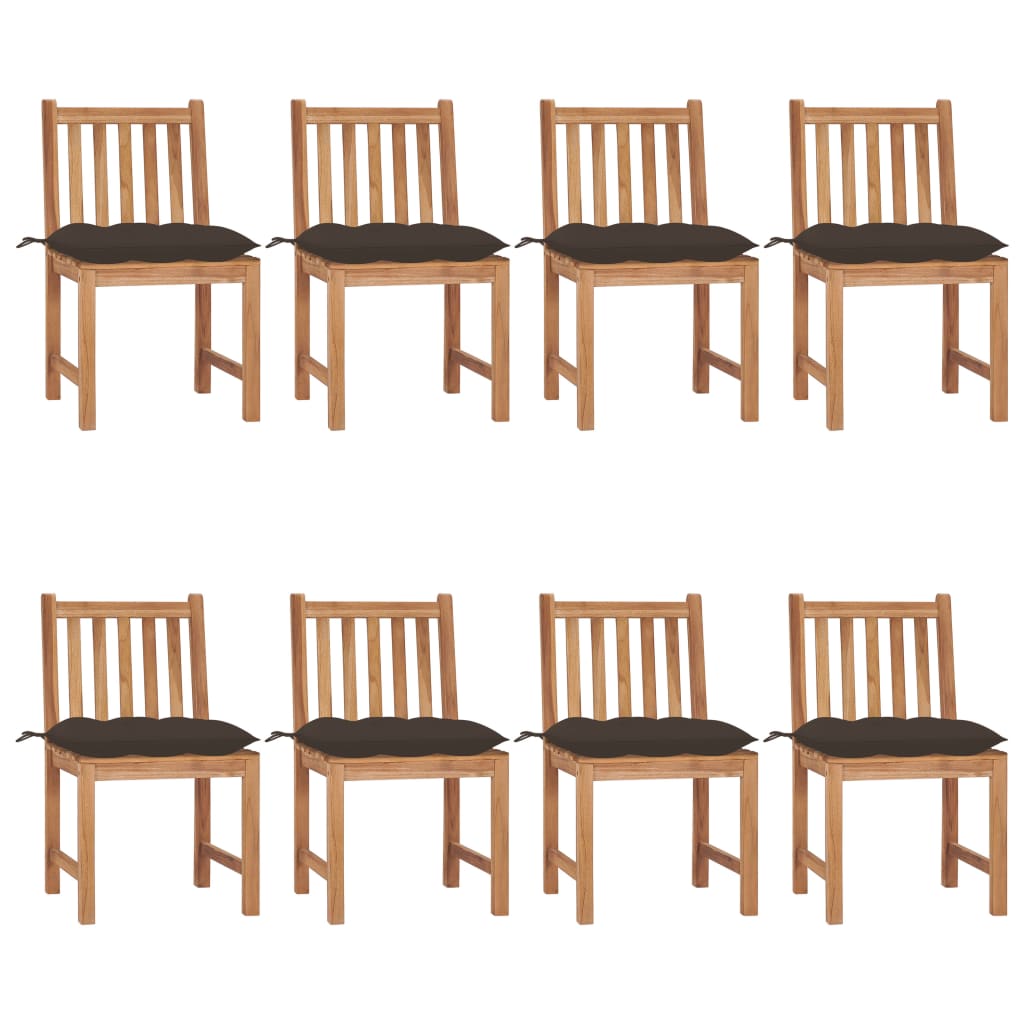 Garden chairs 8 units solid teak wood