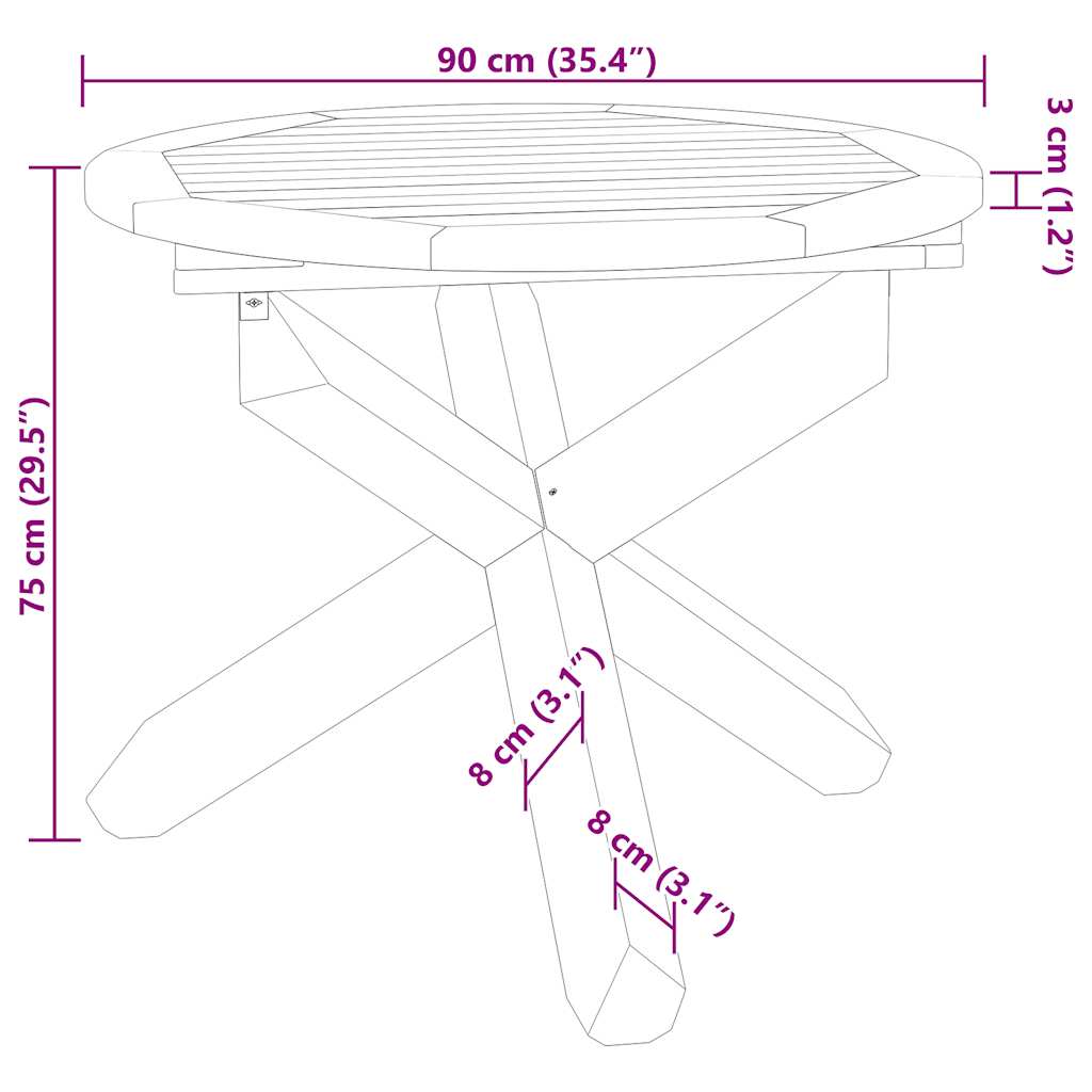 Juego de comedor para jardín 5 piezas madera maciza de teca