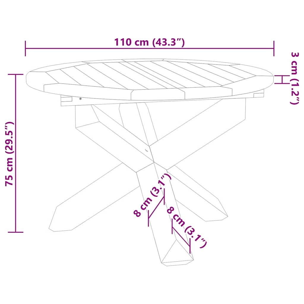 Juego de comedor para jardín 5 piezas madera maciza de teca