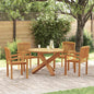 5-piece solid teak garden dining set