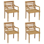 Sillas Batavia 2 uds madera maciza teca con cojines gris oscuro