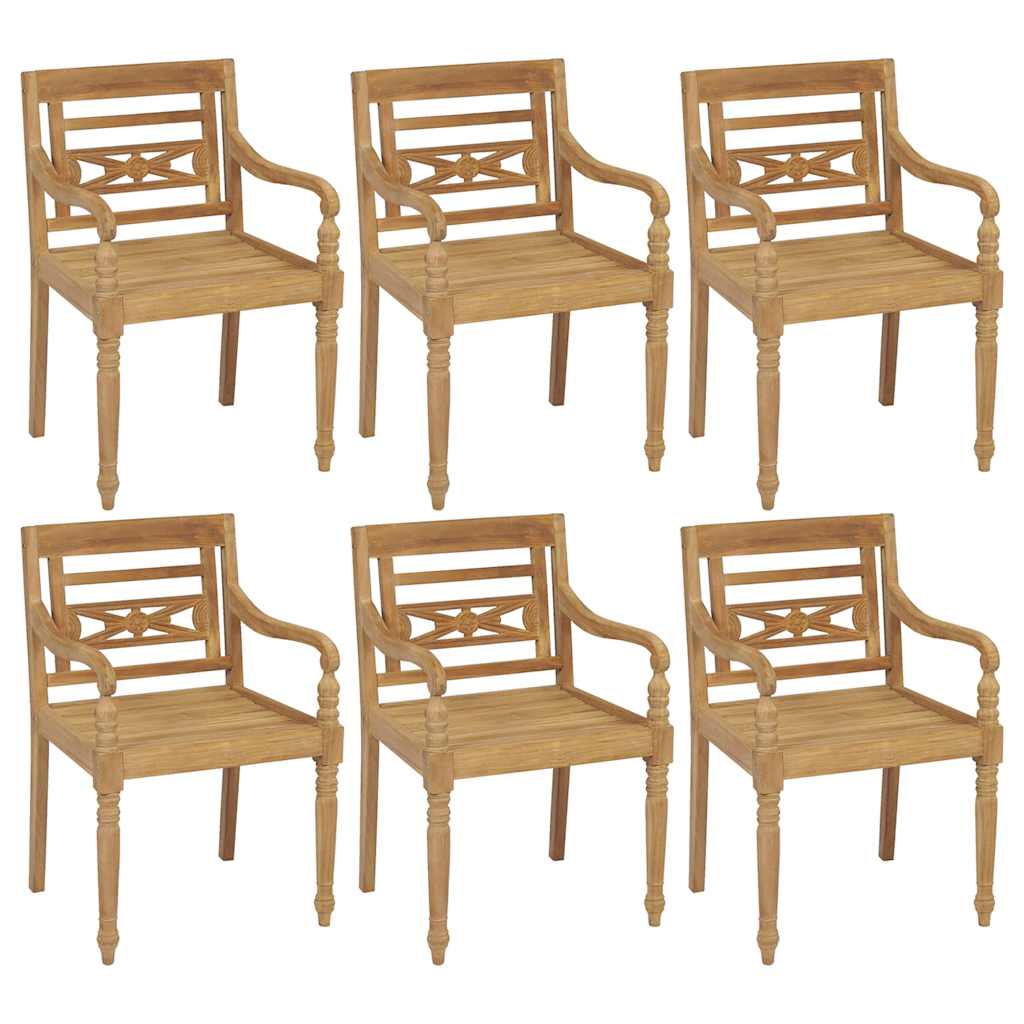 Sillas Batavia 2 uds madera maciza teca con cojines gris oscuro