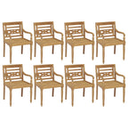 Sillas Batavia 2 uds madera maciza teca con cojines gris oscuro