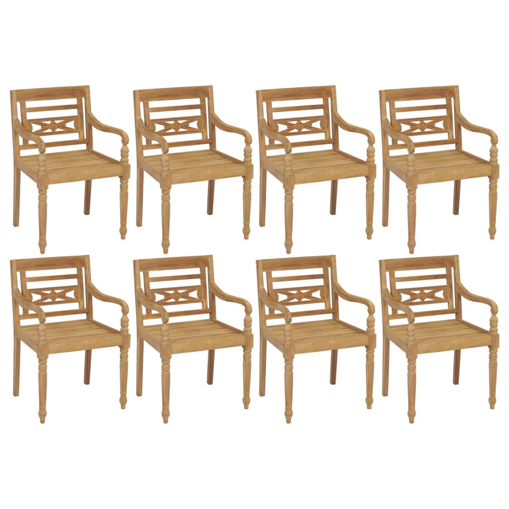 Sillas Batavia 2 uds madera maciza teca con cojines gris oscuro