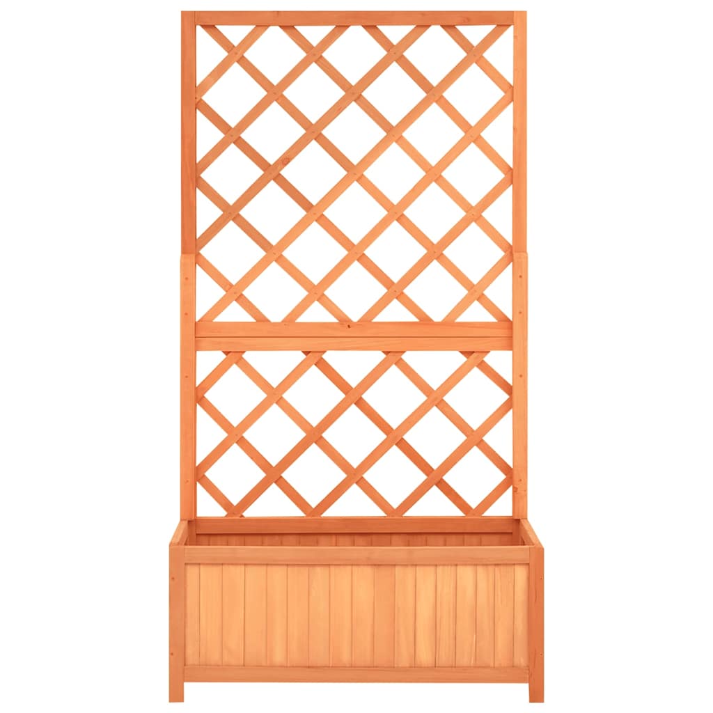 Jardinera enrejada de jardín madera de abeto marrón 70x30x135cm
