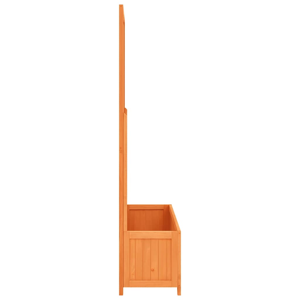 Jardinera enrejada de jardín madera de abeto marrón 70x30x135cm