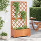 Jardinera enrejada de jardín madera de abeto marrón 70x30x135cm
