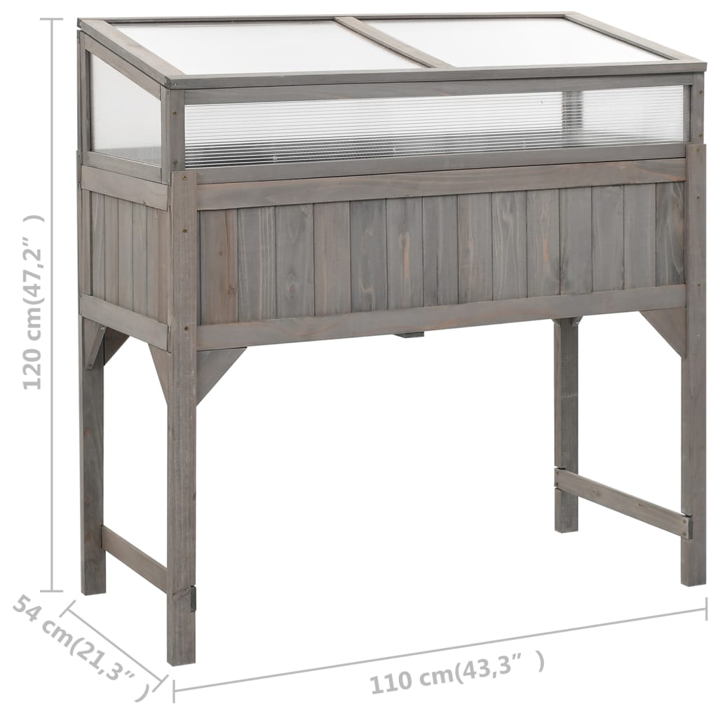 Jardinera elevada con invernadero 110x54x120 cm abeto