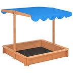 Arenero con techo ajustable de madera de abeto 115x115x115 cm