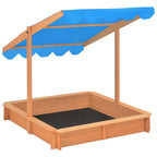Arenero con techo ajustable de madera de abeto 115x115x115 cm