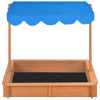 Arenero con techo ajustable de madera de abeto 115x115x115 cm