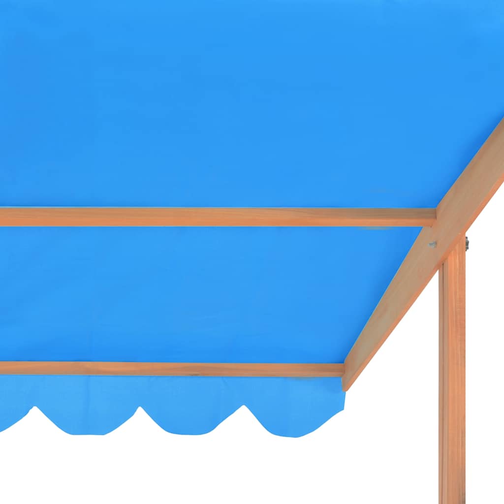 Arenero con techo ajustable de madera de abeto 115x115x115 cm