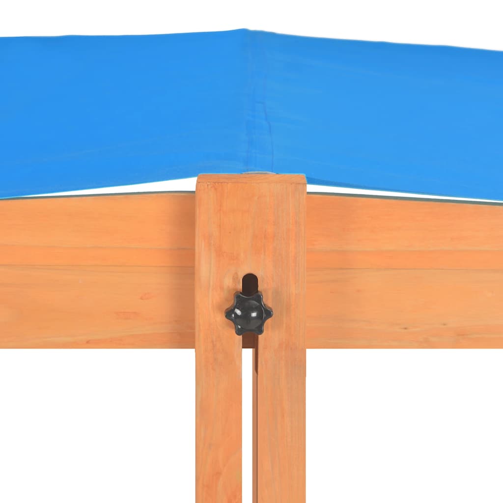Arenero con techo ajustable de madera de abeto 115x115x115 cm