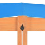 Arenero con techo ajustable de madera de abeto 115x115x115 cm