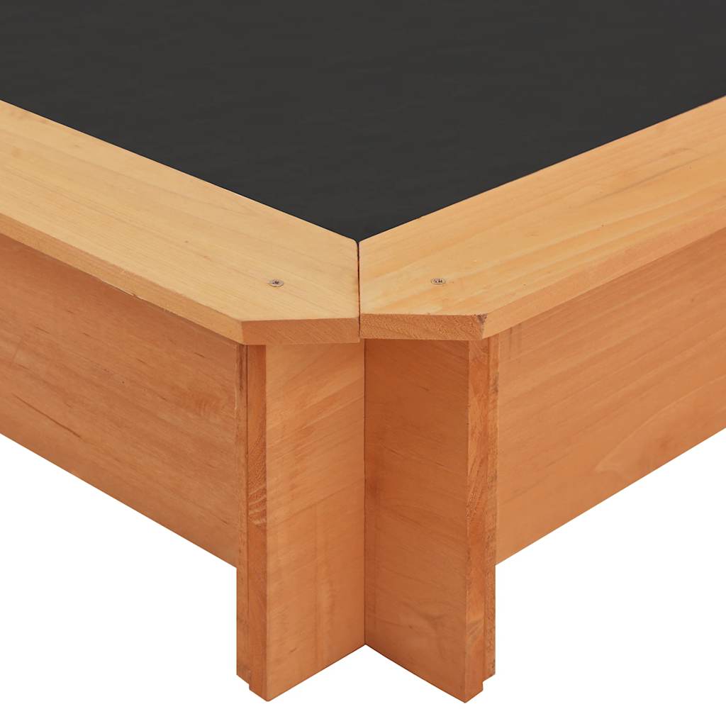 Arenero con techo ajustable de madera de abeto 115x115x115 cm