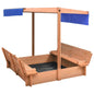 Arenero con techo ajustable de madera de abeto 115x115x115 cm