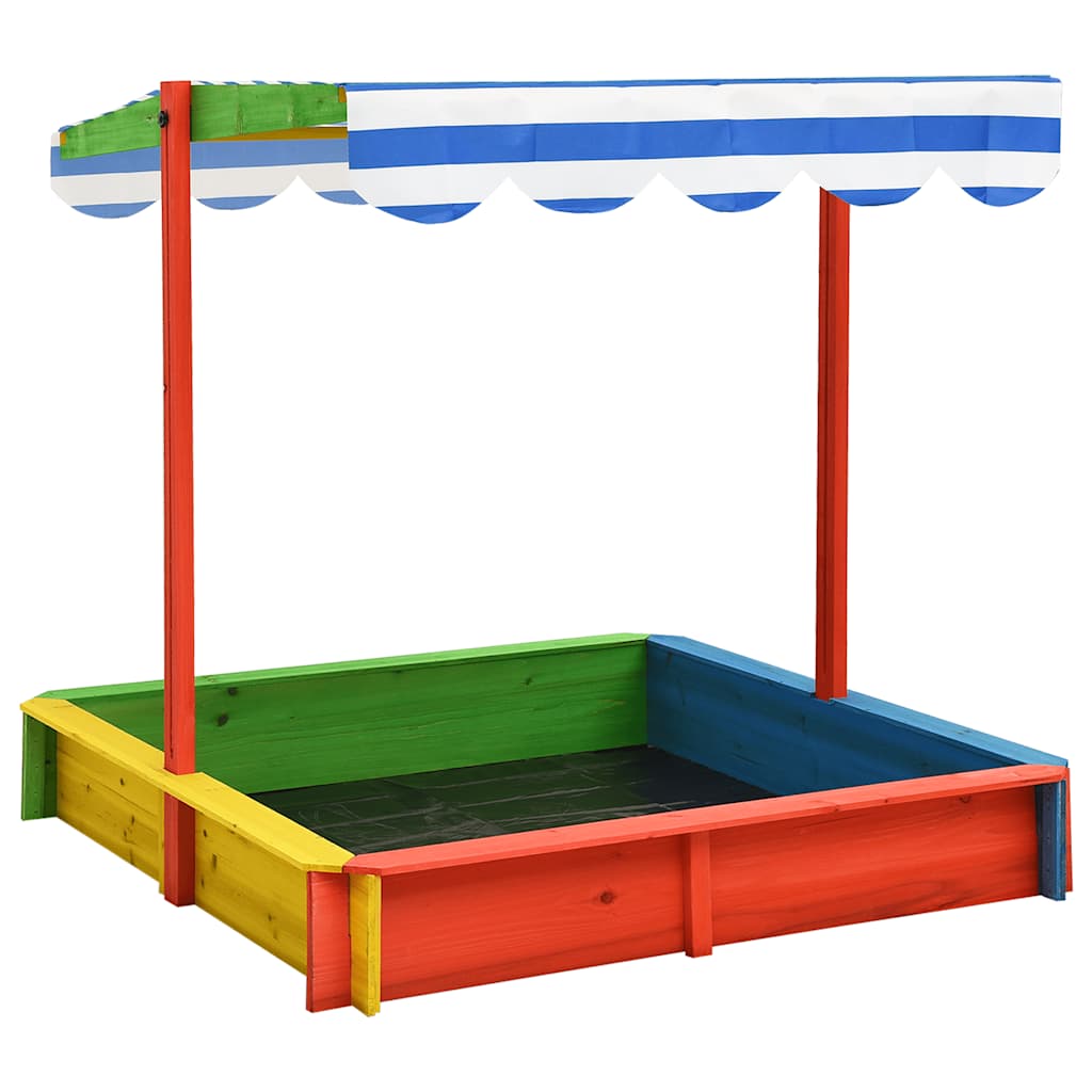 Sandbox with adjustable roof, white and red fir wood, UV50